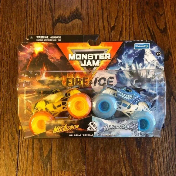 Monster Jam Fire & Ice 2-Pack: Megalodon & Monster Mutt Dalmatian - BRAND NEW! - Picture 3 of 8